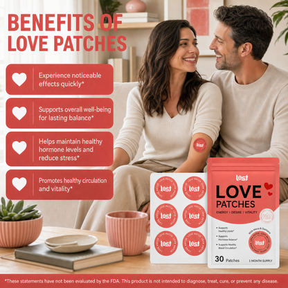Lust Love Patches benefits and 30 patch pouch