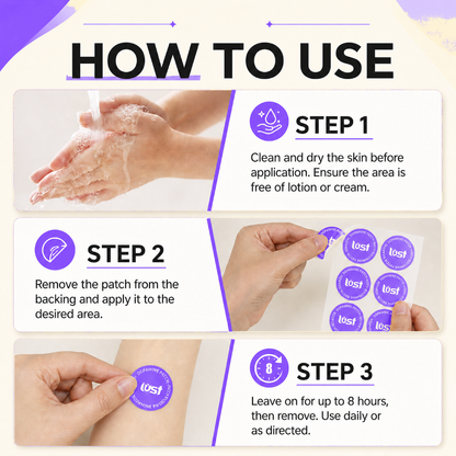 How to apply Lust Dopamine Patches to clean dry skin
